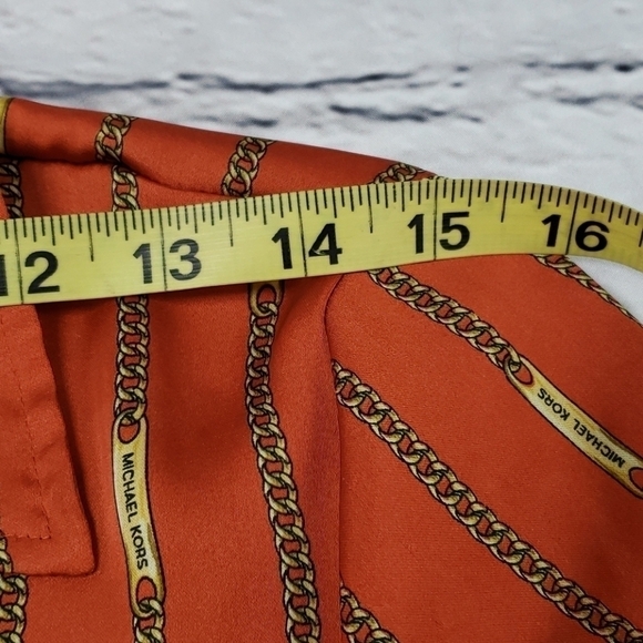 MICHAEL Michael Kors Signature Chain Silky Blouse - Picture 10 of 12